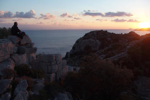 Sonnenuntergang auf der alten Burg